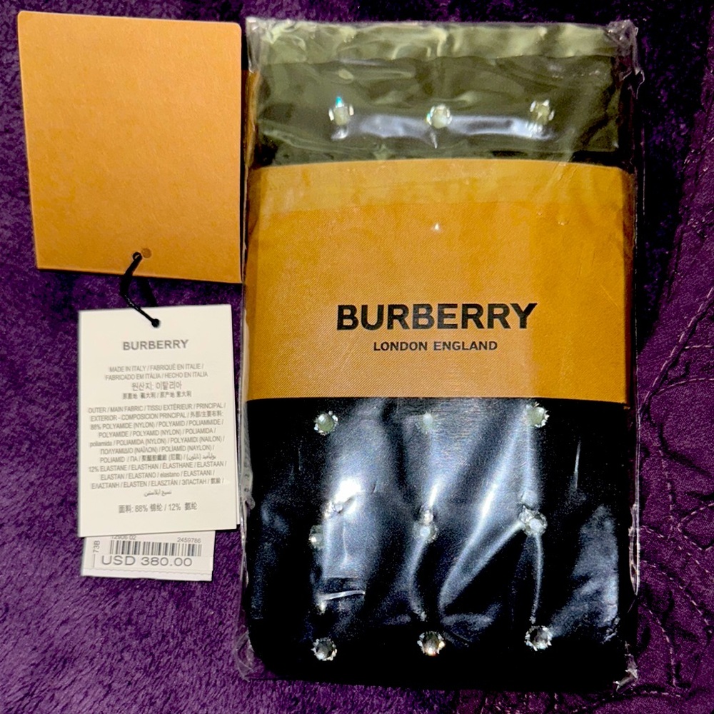 Burberry Black and Gold Embellished Scarf